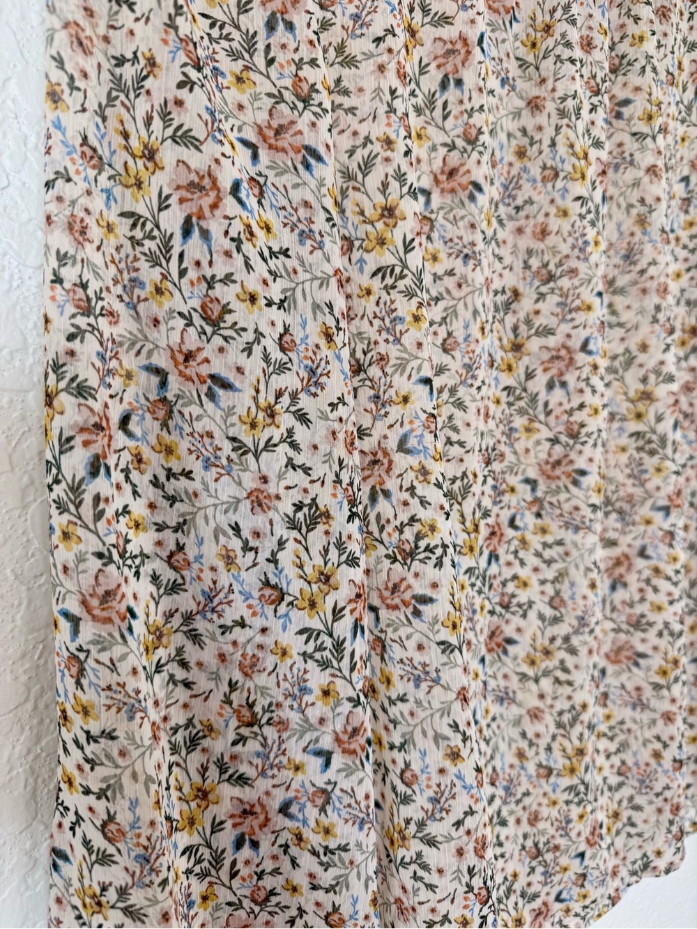 French Connection Peach Floral Long-Sleeve Peasant Blouse - Picture 7 of 7